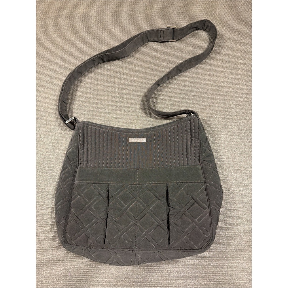 Vera Bradley Large Black Quilted Purse Shoulder Bag Crossbody